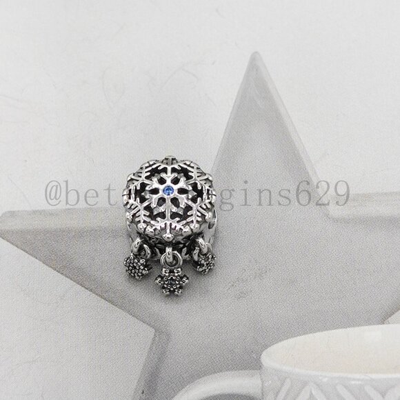 Pandora Icy Snowflake Drop Charm - Picture 8 of 8